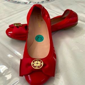 🦋🎉🎉🎉PRICEDROP🎉🎉❤️KATE SPADE  RED  PATENT BALLERINA FLATS
